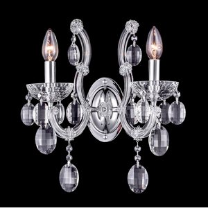 Бра Crystal Lux HOLLYWOOD AP2 CHROME подсвечник с подвесками