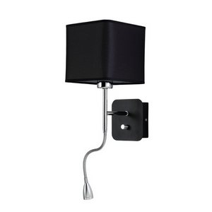 Бра на гибкой ножке с подсветкой для чтения и выключателем Crystal Lux PACO AP2 CHROME/BLACK
