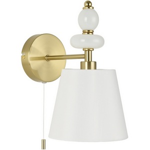 Бра Lumion Aneta 8411/1W латунь/белый, металл/стекло/текстиль Е14 40W 220V