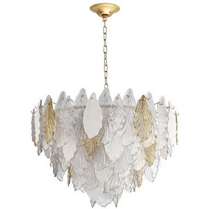 Подвесная люстра Odeon Light Lace 5052/21 золото/белый/прозрачный/металл/стекло/фарфор/металл E14 21*40W