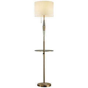 Торшер со столиком с USB-портом Odeon Light Latte 5403/1F бронзовый/светло-коричневый/кремовый/металл/керамика/ткань E27 1*60W
