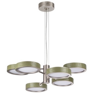Подвесна люстра светодиодная Odeon Light Riviera 5451/99LA зеленый/никель/металл/керамика/акрил LED 99W 2000К/3000K/4000K