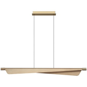 Подвесной светодиодный светильник Odeon Light Linea 7017/24LB c сенсорн. выкл (диммер яркости) металл/акрил латунь брашинг IP20 24W CRI 90 3000K 220V