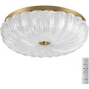 Потолочный светильник Sonex Tesoro 7719/48L металл/стекло/прозрачный/золотой LED 48Вт 3000-6500K D400 IP20 пульт ДУ