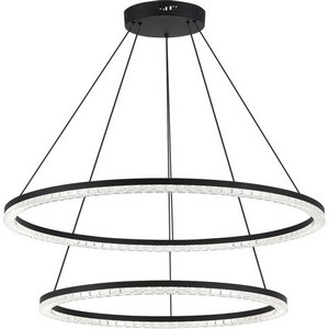 Подвесной светильник ST Luce SL1018 SL1018.403.02 черный/прозрачный LED 2*96W 4000K кольцо